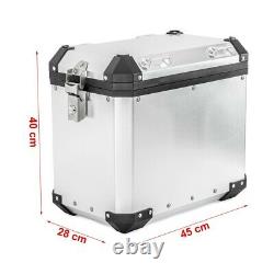 Alu + Topcase Suitcases For Honda Africa Twin Xrv 750 / 650 Gx38-45 Silver