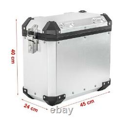 Alu + Topcase Suitcases For Honda Africa Twin Xrv 750 / 650 Gx38-45 Silver