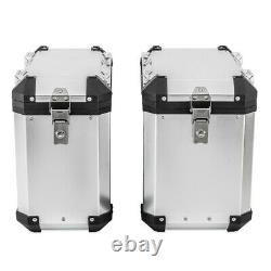 Alu + Topcase Suitcases For Honda Africa Twin Xrv 750 / 650 Gx38-45 Silver