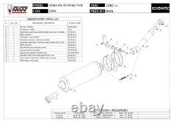 Approved silent oval carbon muffler MIVV for Honda XRV 750 Africa Twin 1996 96