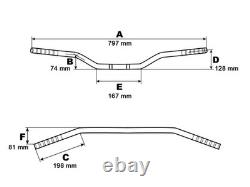 Blue Aluminum Motocross Handlebar, High, for Honda XRV 750 Africa Twin with ABE