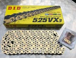 DID 525 VX3 Chain, X-Ring, 124 Links for Honda XRV 750 Africa Twin, RD04, RD04