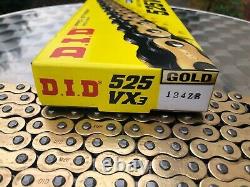 DID 525 VX3 Chain, X-Ring, 124 Links for Honda XRV 750 Africa Twin, RD04, RD04