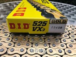 DID 525 VX3 Chain, X-Ring, 124 Links for Honda XRV 750 Africa Twin, RD04, RD04