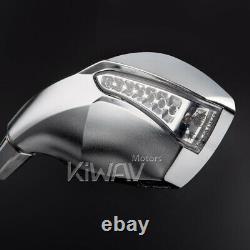 Led Chrome Mirrors Flashing Motorcycle For Honda Xrv 750 Africa Twin Vf 1000