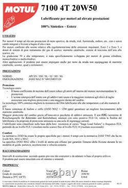 Motul 7100 20W50 Cutting Oil Kit for Honda XRV750 Africa Twin RD04 90-92