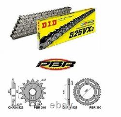 Set / Transmission Honda XRV 650 Africa Twin Chain DID525VX3 Sprocket 49 16
