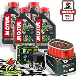 Entretien 4L Motul 5100 10W50 + Filtres Hiflo Honda XRV 650 Africa Twin 2001