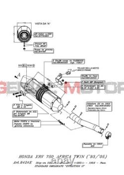 Pot D'Echappement Lv One Evo Acier Honda Xrv 750 Africa Twin 1995 2005