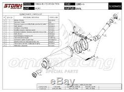 Storm OVAL Pot D'Echappement acier approuve HONDA XRV750 AFRICA TWIN 932002